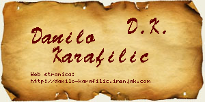 Danilo Karafilić vizit kartica